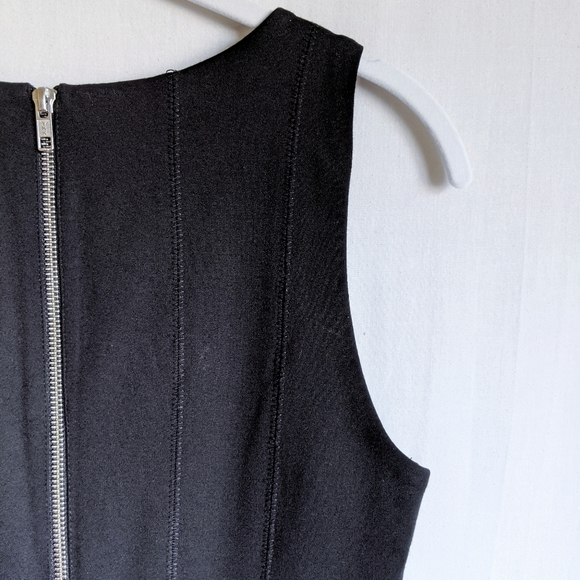 J. Crew Black Exposed Zipper Scuba Knit Midi Dress - Picture 9 of 13